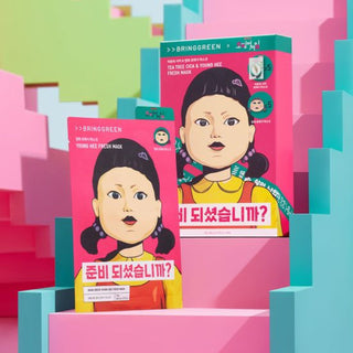 BRINGGREEN X Squid Game Tea Tree Cica & Young Hee Fresh Mask (10 Sheets)