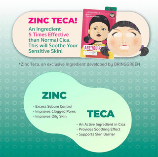 BRINGGREEN X Squid Game Tea Tree Cica & Young Hee Fresh Mask (10 Sheets)