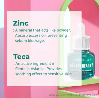 Squid Game X BRINGGREEN Zinc Teca Blemish Serum 25ml + Gonggi