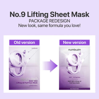 numbuzin No.9 NAD+ BIO Lifting-sil Full Face Mask (4 Sheet + Lifting Band)