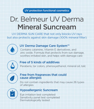 THE FACE SHOP Dr. Belmeur UV Derma Mineral Sun Cream 50ml - Sk1ntro